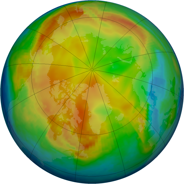 Arctic ozone map for 21 January 1999